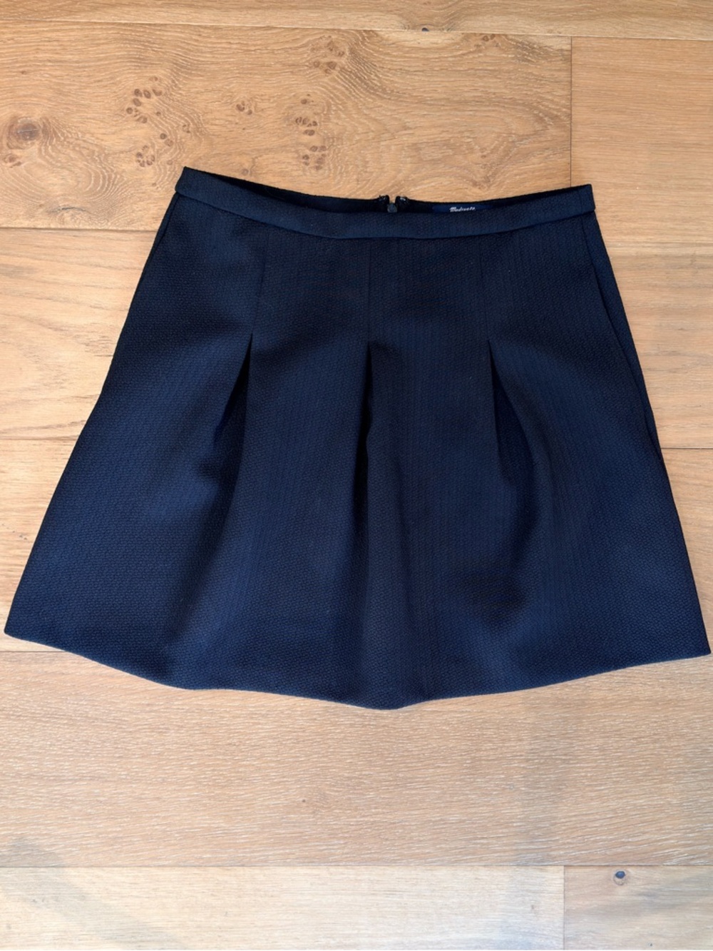 Madewell Jacquard Pleated Mini Skirt Black A-Line Texture Wms 6 Academia Classic